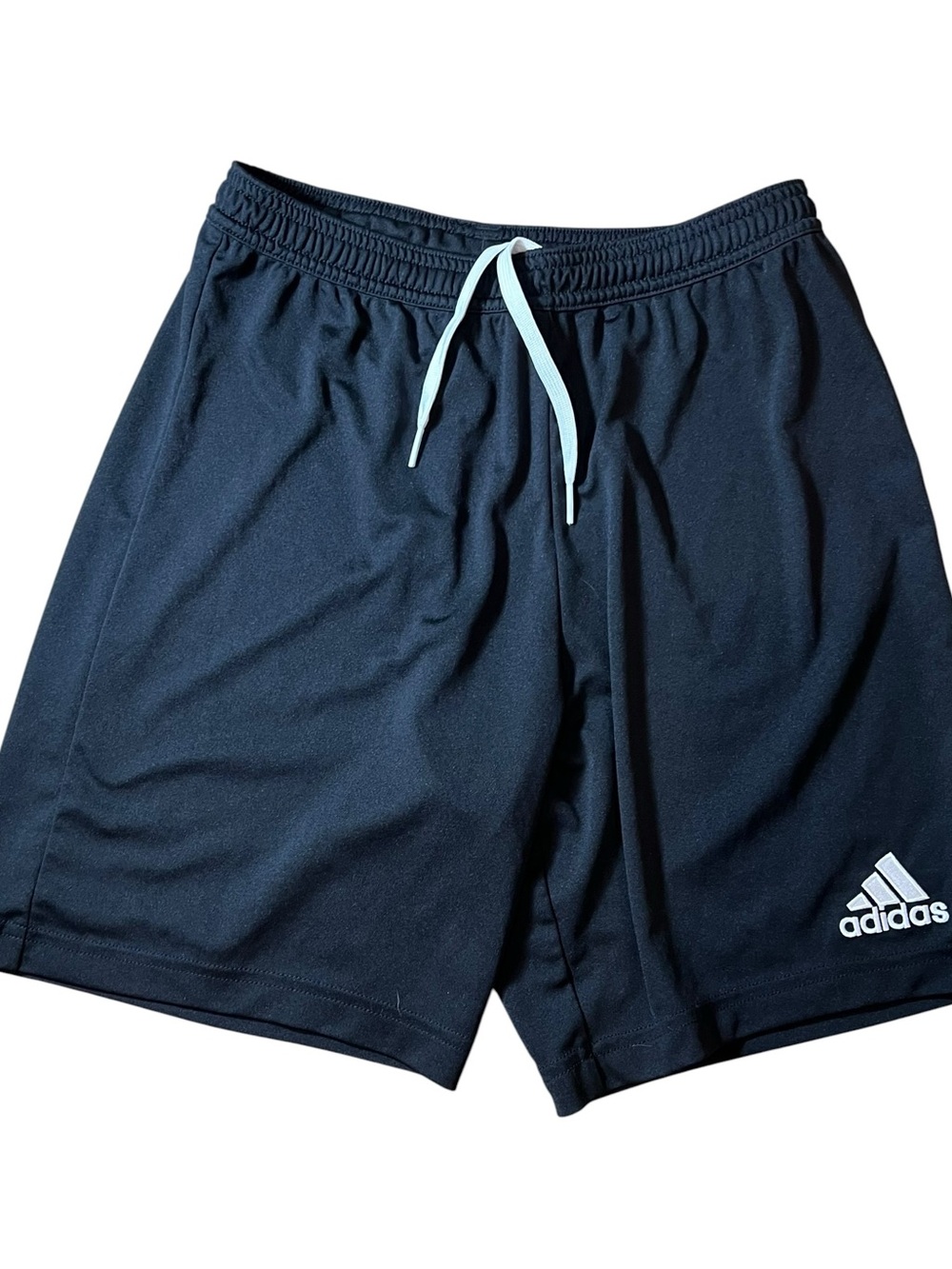 adidas Men's Navy Athletic Shorts with Light Blue Drawstring